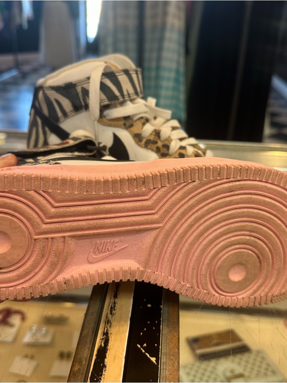 Nike Wmns Air Force 1 Mid — White, Black & Pink Animal Mix - Picture 5 of 5